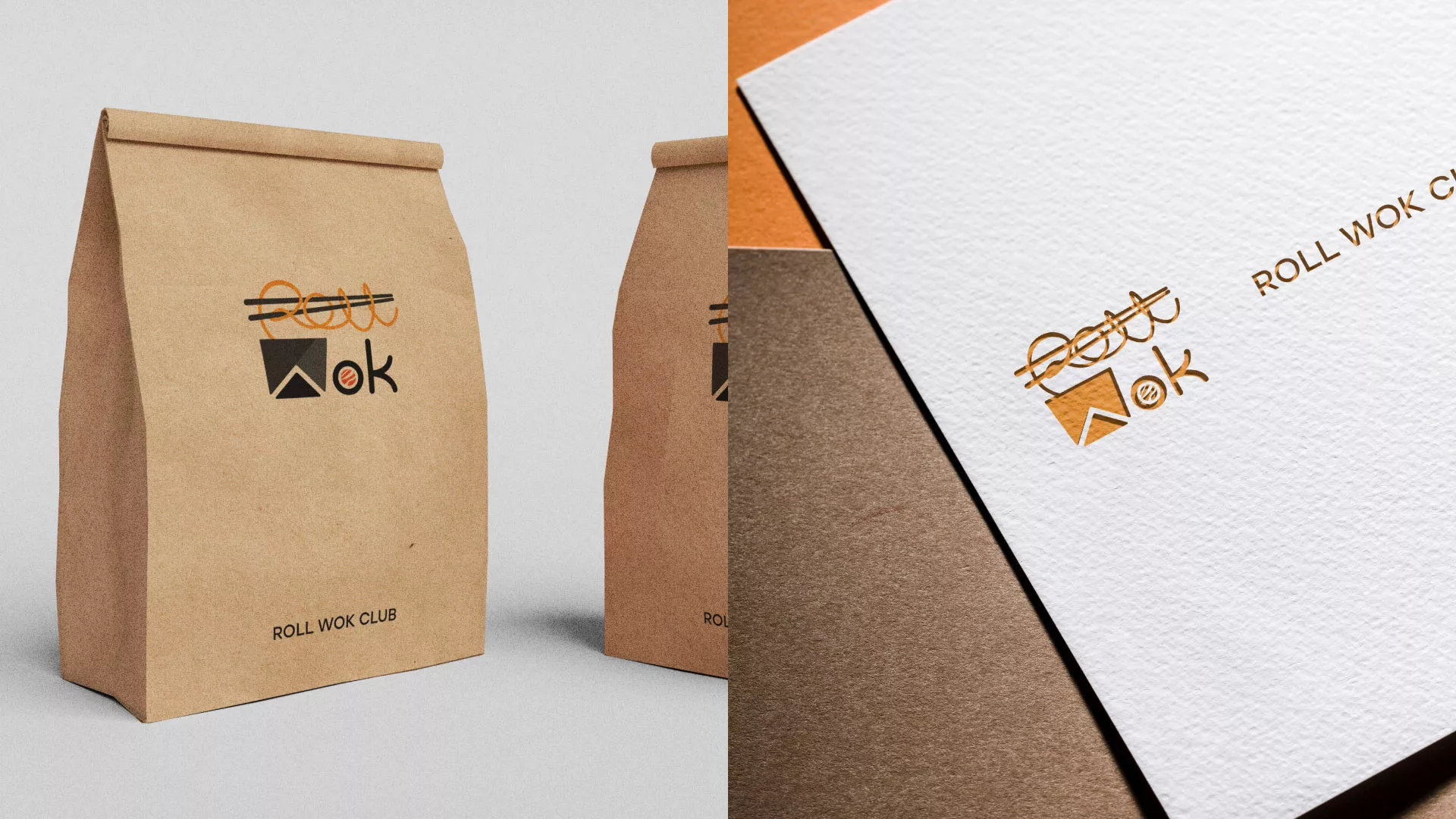 Разработка логотипа суши-бара «Roll Wok Club» в Черкесске