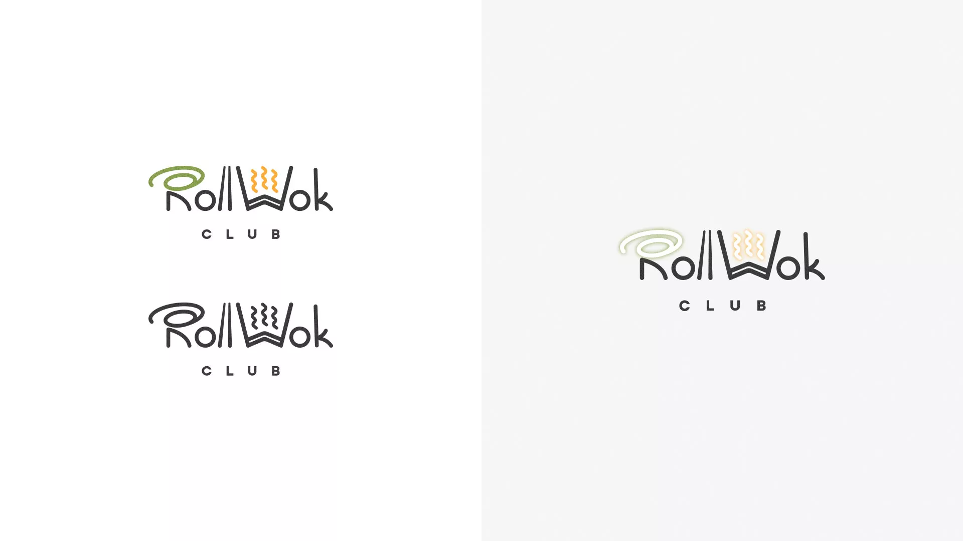 Разработка логотипа и фирменного стиля суши-бара «Roll Wok Club» в Черкесске